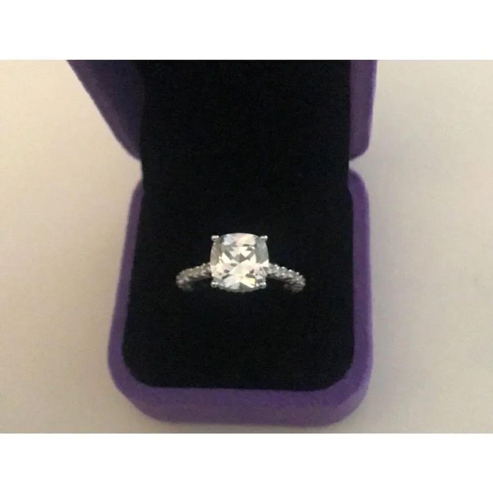 NEW~7.83 Ct. Cushion & Round Cut Sim Diamond Eternity Engagement/Bridal Ring #8